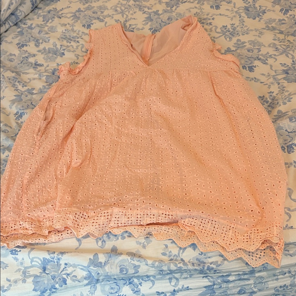 Elegant Sleeveless Eyelet Dress in Soft Pink